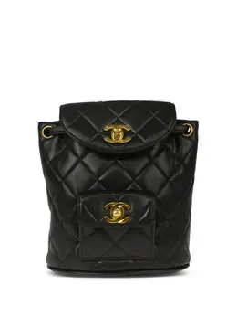 CHANEL Pre-Owned: Чёрный рюкзак 