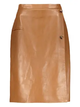 Burberry: Кожаная юбка 