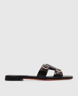Santoni: Чорні шльопанці 