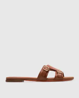 Santoni: Коричневі шльопанці 