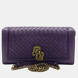 Bottega Veneta: Фиолетовый клатч 