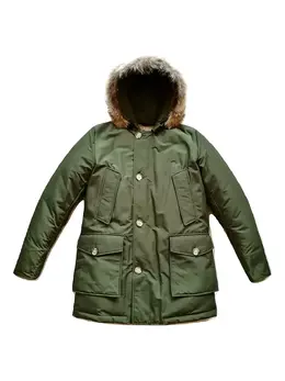 Woolrich: Зелёный пуховик  Arctic