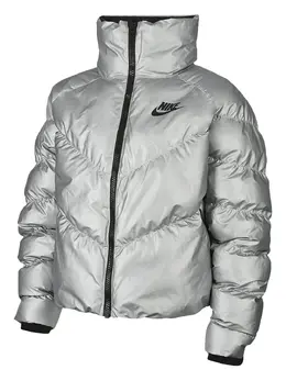 Nike: Серебристая куртка  Sportswear