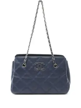 CHANEL Pre-Owned: Синяя сумка-шоппер 