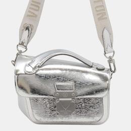 Louis Vuitton: Серебристая сумка  Épi