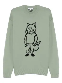Maison Kitsuné: Зелёный свитер 