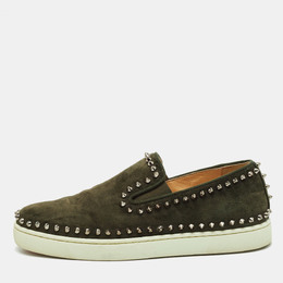 Christian Louboutin: Тёмные мокасины 