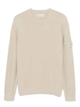 Stone Island: Бежевый свитер  Compass