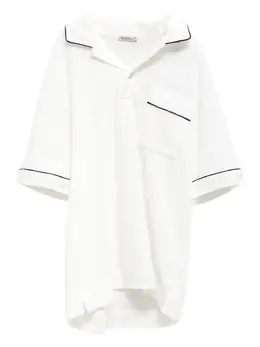 Moncler: Белое поло 