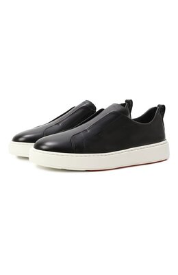 Santoni: Чёрные кеды  Cleanic