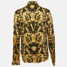 Versace: Чёрная рубашка  Barocco