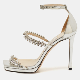 Jimmy Choo: Серебристые сандалии 