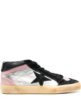 Golden Goose: Серебристые кроссовки  Mid Star