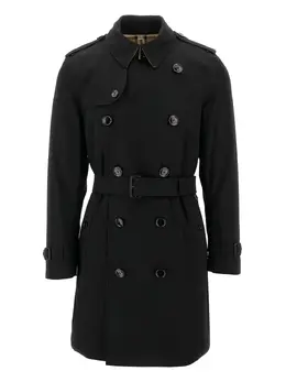 Burberry: Двубортный плащ  Kensington