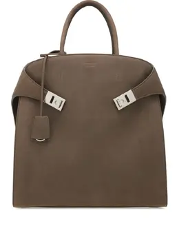 Ferragamo: Коричневая сумка-шоппер 