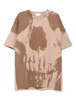 Alexander McQueen: Коричневая футболка  Exploded