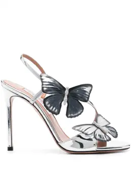 Aquazzura: Серебристые сандалии 