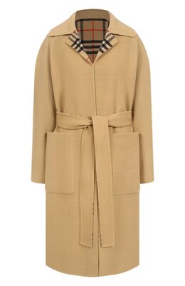 Burberry: Однотонное пальто 