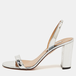 Aquazzura: Серебристые сандалии  So Nude