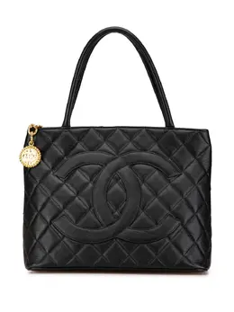 CHANEL Pre-Owned: Чёрная сумка-шоппер 