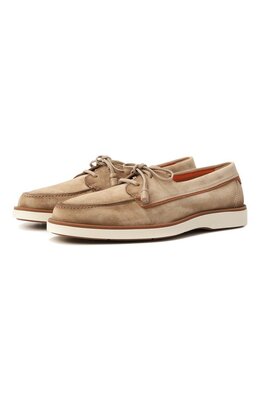 Santoni: Бежевые мокасины 