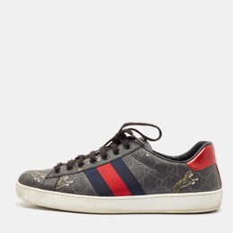 Gucci: Чёрные кроссовки  GG Supreme