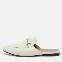 Gucci: Белые сабо  Princetown