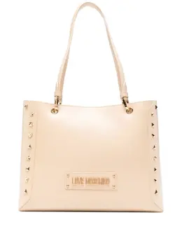 Love Moschino: Бежевая сумка-шоппер 