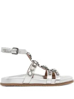 Kurt Geiger London: Серебристые сандалии 