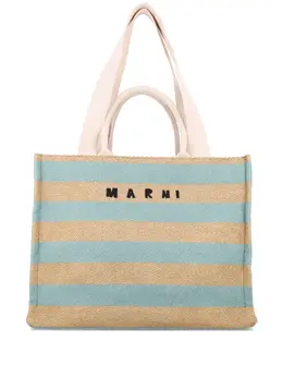 Marni: Бежевая сумка-шоппер 