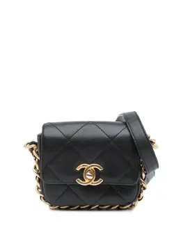 CHANEL Pre-Owned: Чёрная сумка через плечо 