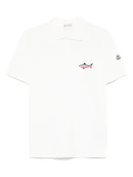 Moncler: Белое поло 