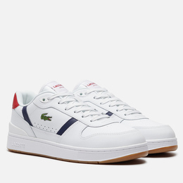 Lacoste: Белые кроссовки  T-clip