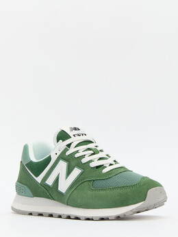 New Balance: Зелёные кроссовки 