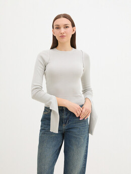 Mm6 Maison Margiela: Серый свитер 