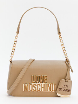 Love Moschino: Бежевая сумка 