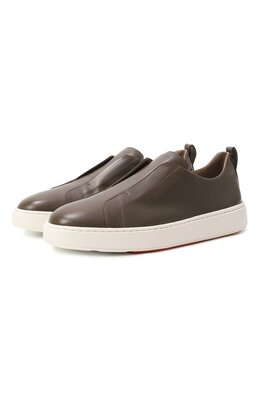 Santoni: Кеды  Cleanic цвета хаки