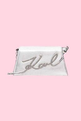 Karl Lagerfeld: Серебристая сумка  Signature