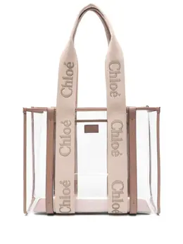 Chloé: Светлая сумка-шоппер  Woody