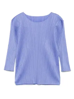 Pleats Please Issey Miyake: Голубой топ 