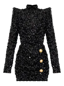 Balmain: Платье с блёстками 
