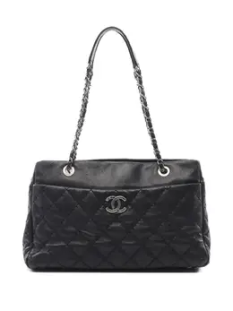 CHANEL Pre-Owned: Чёрная сумка-шоппер 