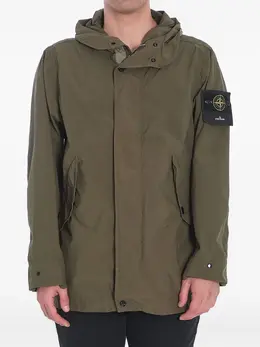 Stone Island: Пуховик цвета хаки 