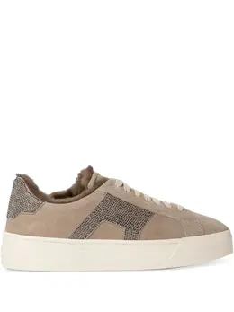 Santoni: Бежевые кроссовки 