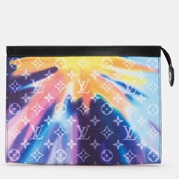 Louis Vuitton: Фиолетовая сумка  Pochette