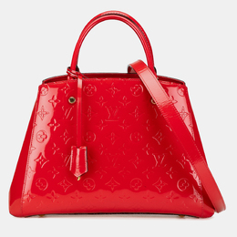 Louis Vuitton: Красная сумка-шоппер  Montaigne