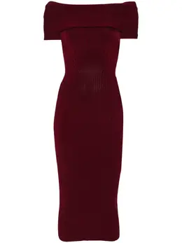 Mugler: Платье с открытыми плечами 