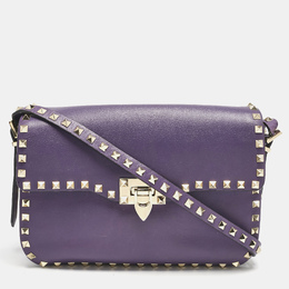 Valentino: Фиолетовая сумка  Rockstud