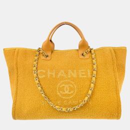 Chanel: Жёлтая сумка-шоппер 