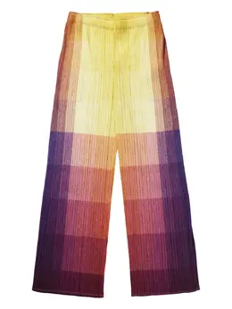 Pleats Please Issey Miyake: Жёлтые брюки 